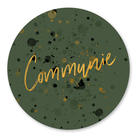 Communie spetters goud donkergroen